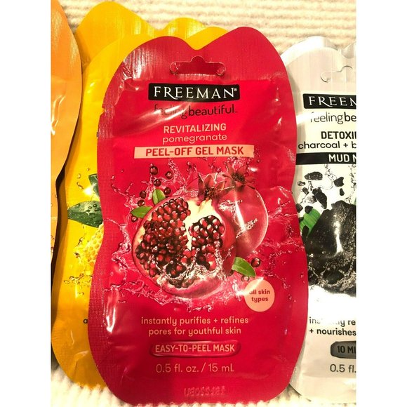 Freeman Face Masks, Set of 9, Revitalizing, clearing, detoxifying, anti-stress, - Picture 4 of 4